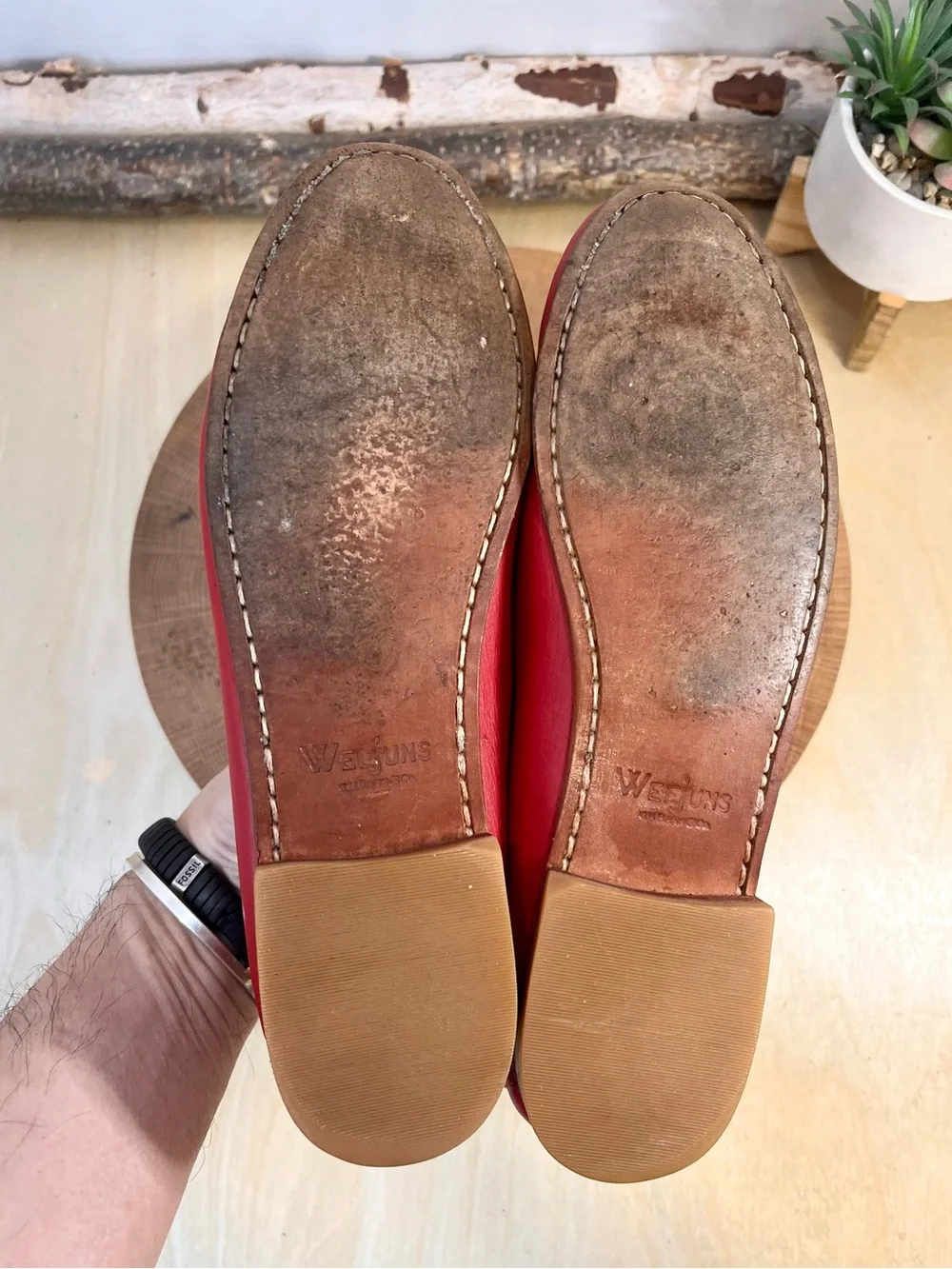 Vintage G.H. Bass & Co. Weejuns Viviana Red Leather Penny Loafers Size 8.5M
